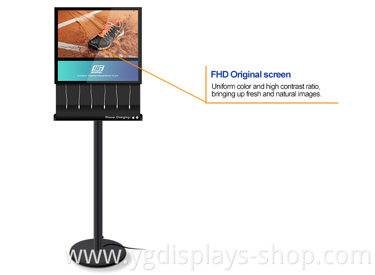 digital advertising screen phone charger